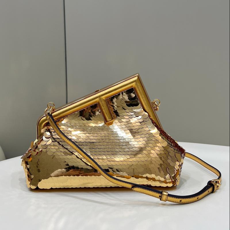 Fendi Clutches Shoulder Bag 8BP129 Bead Gold
